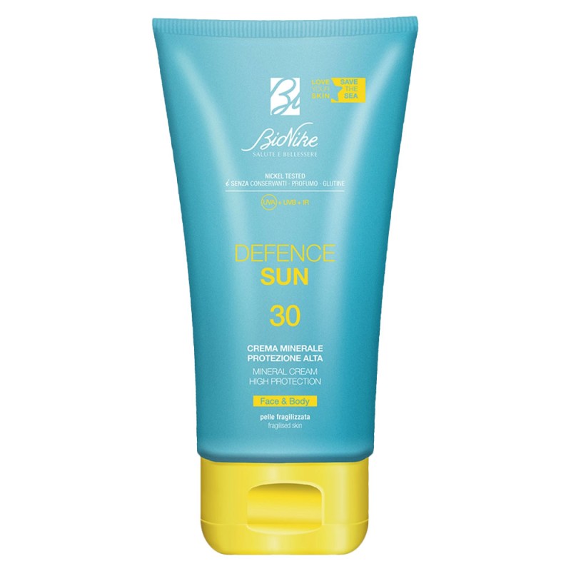 Bionike
Defence Sun
Crema Minerale
SPF 30 protezione alta
Protezione alta
Tubo da 100 ml