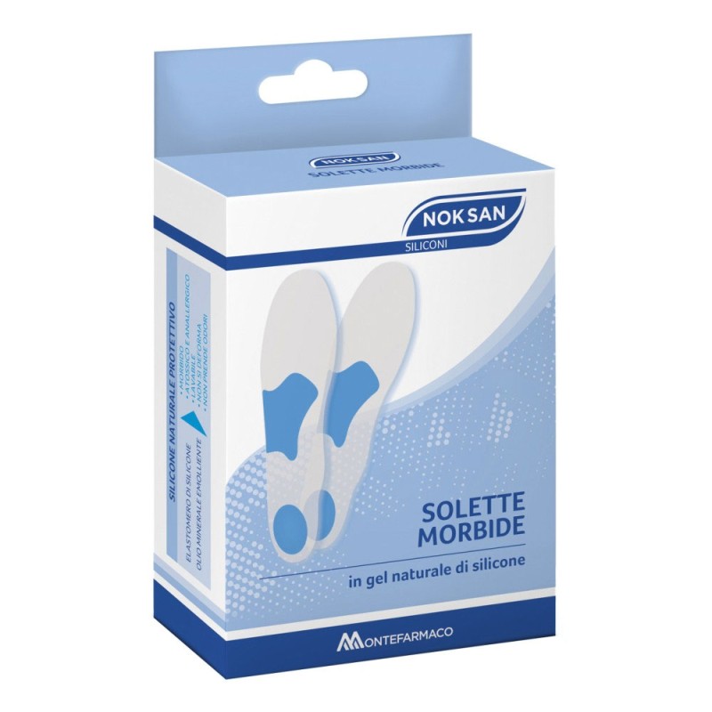 NOK SAN
solette morbide
in gel naturale di silicone
confezione da 2 pezzi (sinistro e destro)