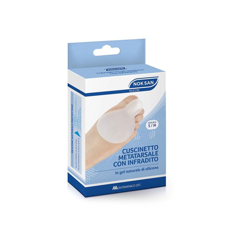 NOK SAN
cuscinetto metatarsale con infradito
in gel naturale di silicone