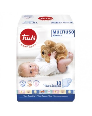 Trudi
baby care
telino igienico multiuso
Formato 60x60 cm
Confezione da 10 pezzi