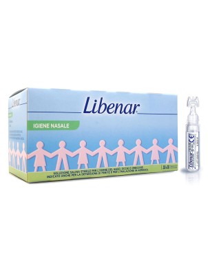 Libenar
igiene nasale
soluzione isotonica sterile
per l'igiene del naso, occhi e orecchie.