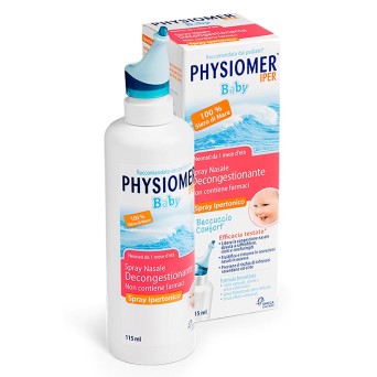 Physiomer Baby hypertonisches Nasenspray 115 ml 100 % Meeresserum, abschwellendes Mittel für die Nase