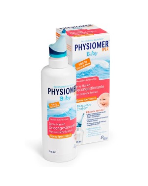 Physiomer Baby spray nasal hipertónico 115 ml 100% suero marino, descongestionante nasal