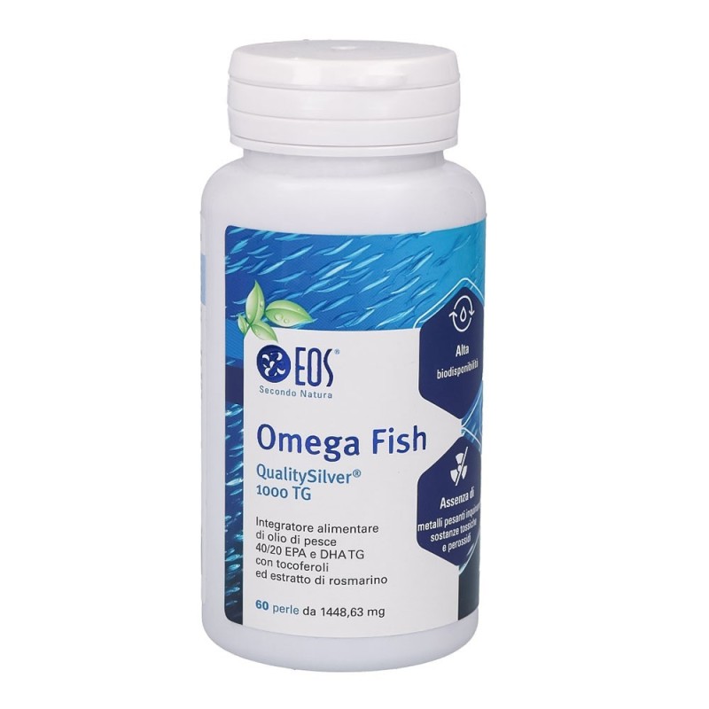 Eos omega fish 1000 TG 90 perle favorisce i normali livelli di trigliceridi nel sangue e la regolare pressione sanguigna