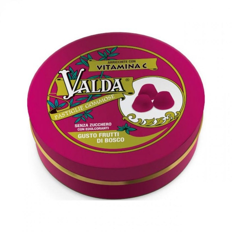 Valda
vitamina C
pastiglie gommose
gusto frutti di bosco