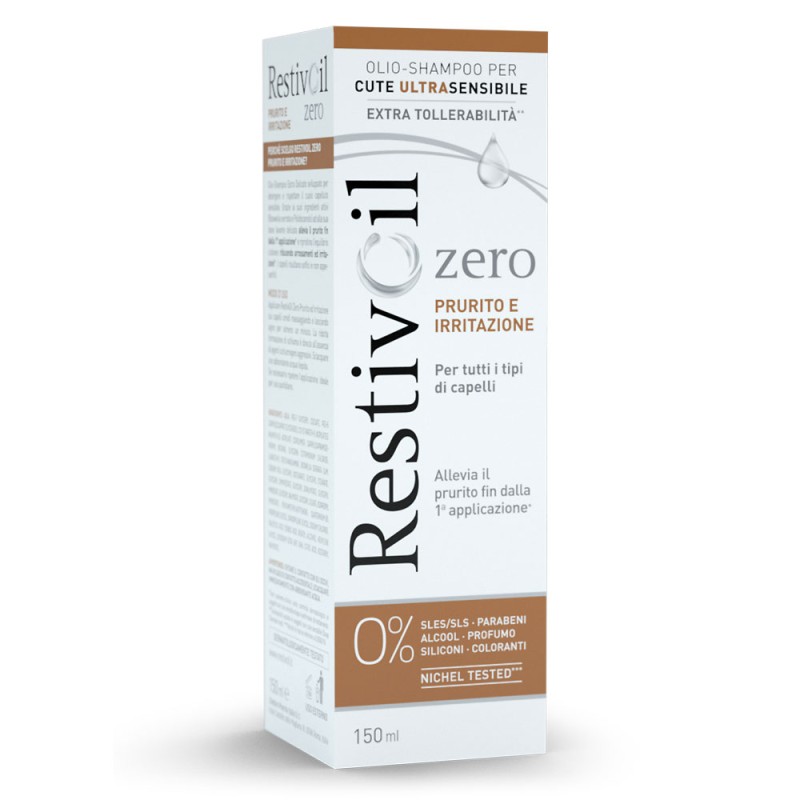 Restivoil
Fisiologico
olio-shampoo per cute ultrasensibile
zero prurito e irritazioni
per tutti i tipi di capelli