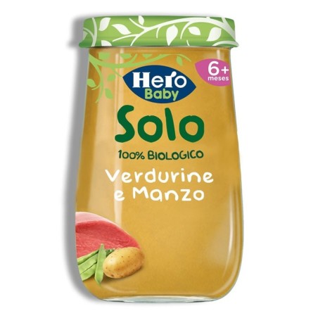 HERO Baby
Solo
Omogeneizzato 100% biologico
6 mesi+
Verdurine e Manzo