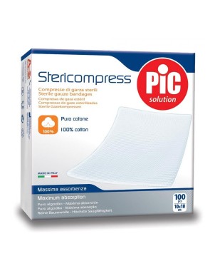 PiC solution
Stericompress
compresse dia garza sterili
100% puro cotone
massima assorbenza