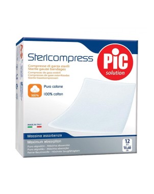 PiC solution
Stericompress
compresse di garza sterili
100% puro cotone
massima assorbenza