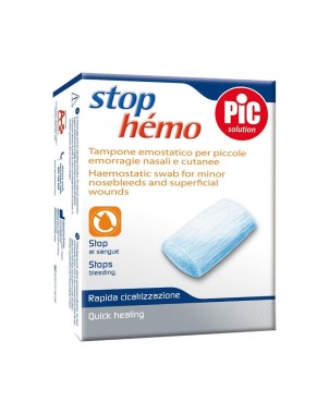PiC solution
Stop hémo
tampone emostatico per piccole emorragie nasali e cutanee
stop al sangue