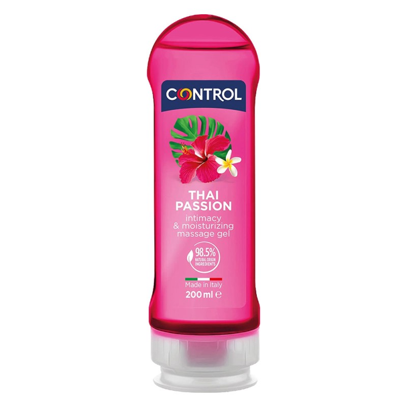 Control
Thai Passion
gel massaggio idratante
98,5% ingredienti di origine naturale
flacone da 200 ml