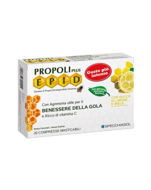 E.P.I.D.
Propoli Plus
con Agrimonia utile per il benessere della gola e ricco di vitamina C
con succo di limone e miele