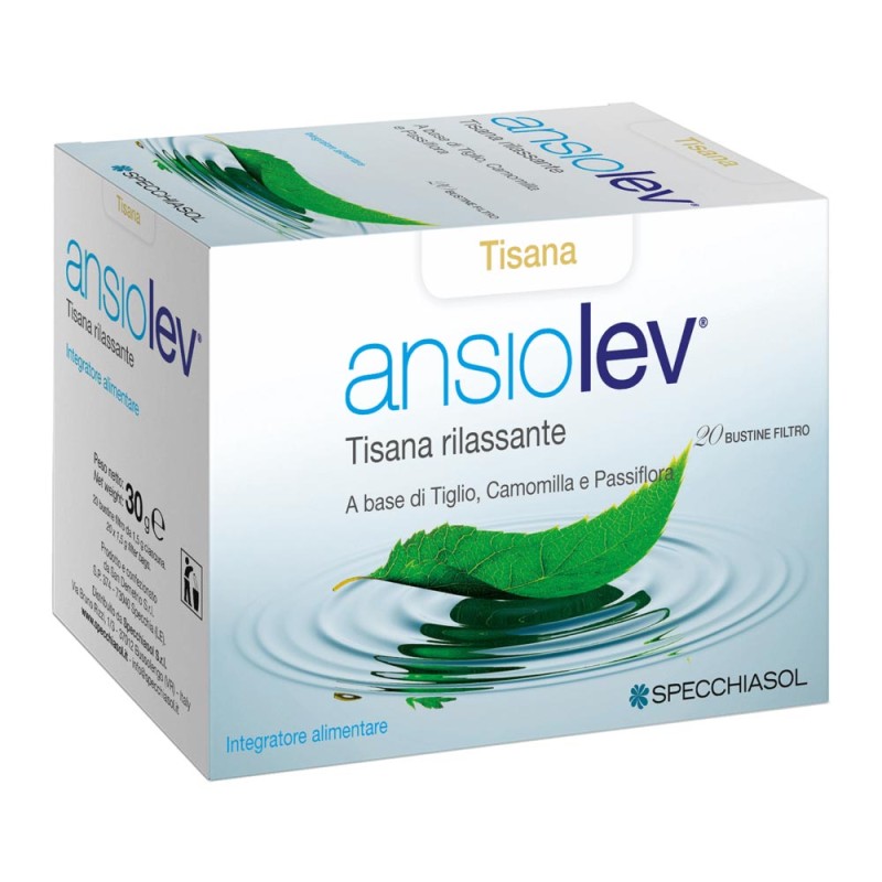 Ansiolev
Tisana rilassante
a base di tiglio, camomilla e passiflora