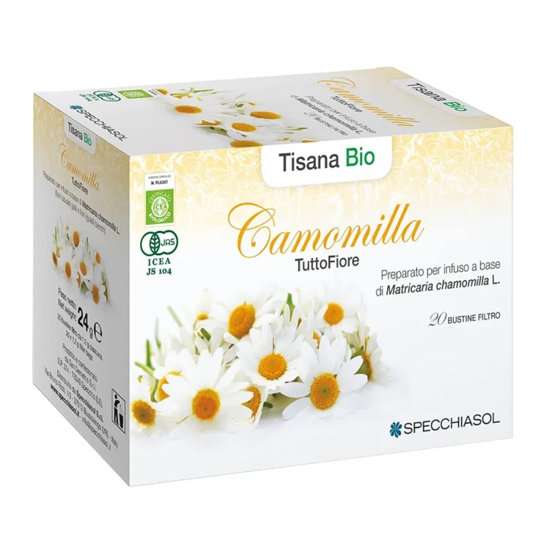 Camomilla
TuttoFiore
Tisana Bio
Preparato per infuso a base di Matricaria chamomilla L.