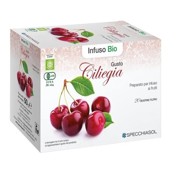 Ciliegia
Infuso Bio
Preparato per infuso ai frutti
confezione da 20 bustine filtro