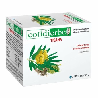 Cotidierbe
Tisana
Integratore alimentare a base di erbe officinali
utile per favorire il transito intestinale