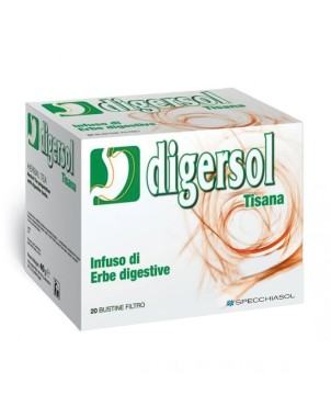 Digersol
Tisana
Infuso si erbe digestive
confezione da 20 bustine filtro