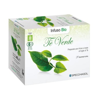Tè Verde
Infuso Bio
Preparato per infuso a base di foglie di Tè
confezione da 20 bustine filtro
