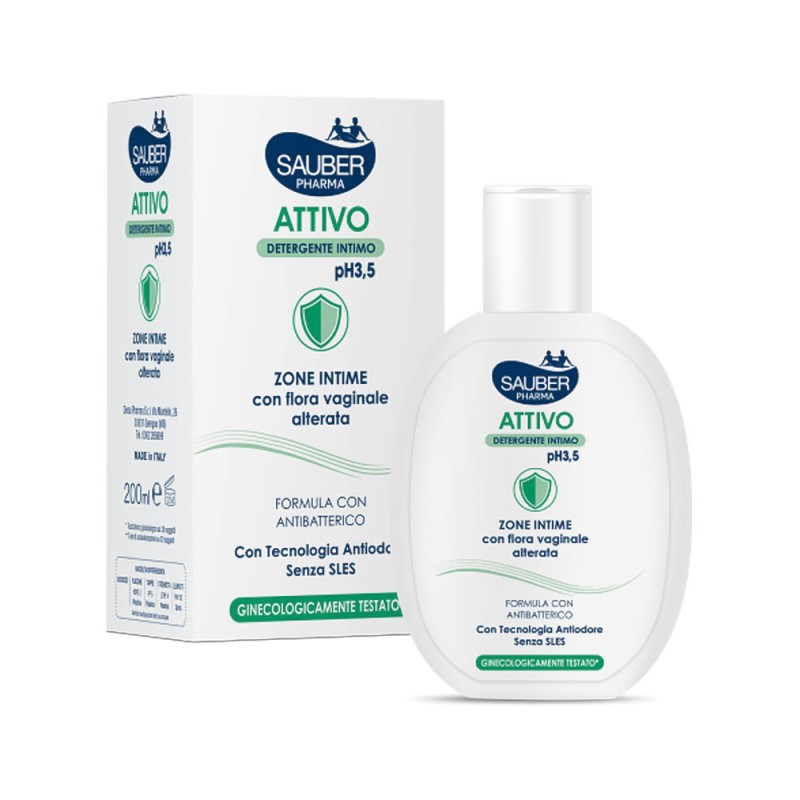 Sauber Pharma
Attivo
Detergente Intimo pH 3,5
zone intime con flora vaginale alterata