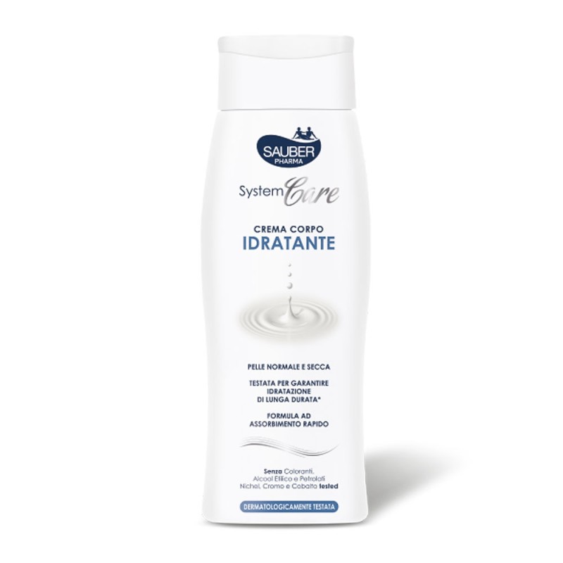 Sauber Pharma
SystemCare
crema corpo idratante
pelle normale e secca
testata per garantire idratazione di lunga durata