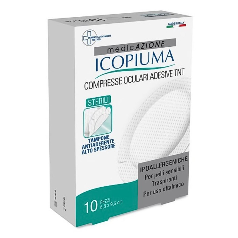 Icopiuma
medicAZIONE
Compresse Oculari adesive TNT
sterili | tampone antiaderente alto spessore