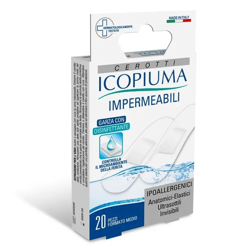 Icopiuma
Cerotti impermeabili
garza con disinfettante
controlla il microambiente della ferita