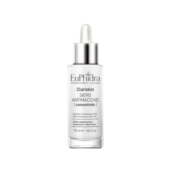 EuPhidra
Clariskin
Siero Antimacchie concentrato
vitamina C stabilizzata 15% Butil-resorcinolo attivo 2%
