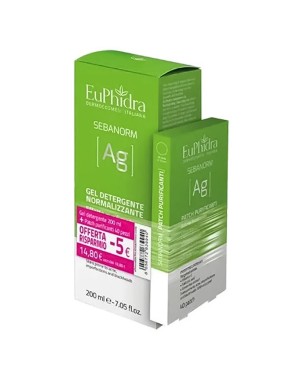 EuPhidra
Sebanorm Ag
Gel Detergente normalizzante + Patch purificante
flacone da 200 ml + 40 patch