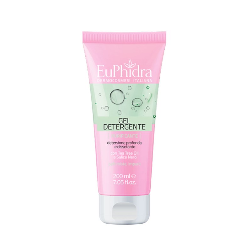 EuPhidra
Gel Detergente Purificante
Detersione profonda e dissetante
pelli miste e impure
contea tree oil e salice nero