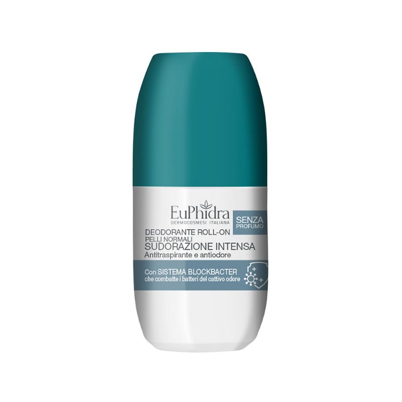 EuPhidra
Deodorante Roll-on
Sudorazione Intensa
senza profumo
no alcool
stick 50 ml