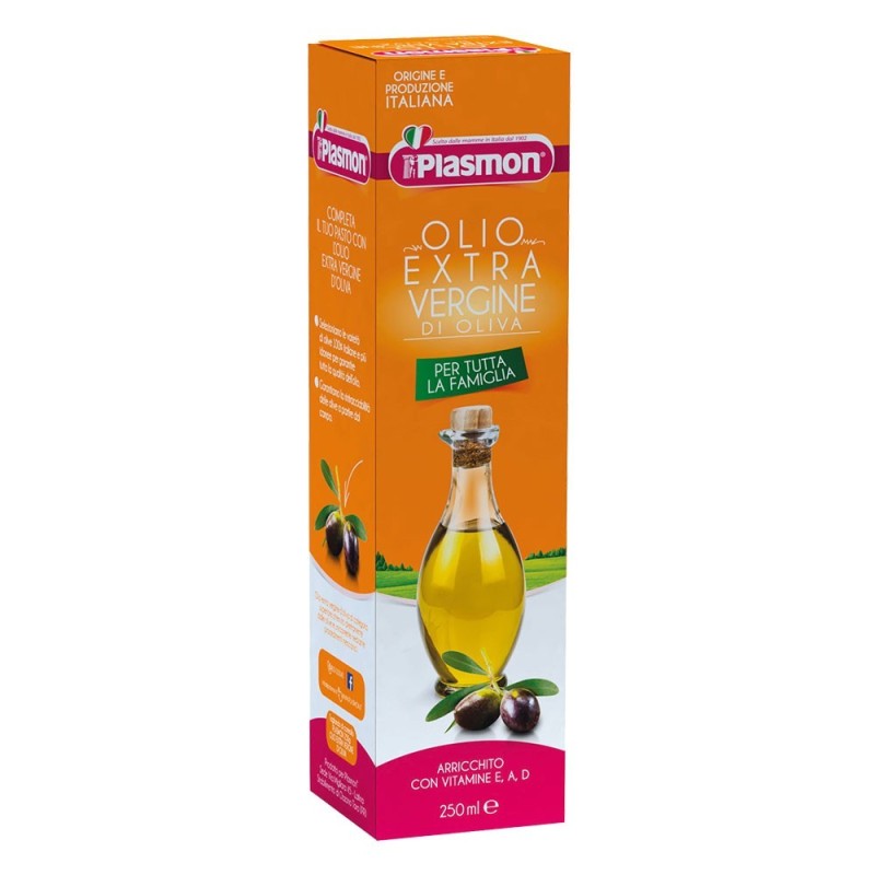 Plasmon
Olio extra vergine di oliva
arricchito con vitamine E, A, D
per tutta la famiglia