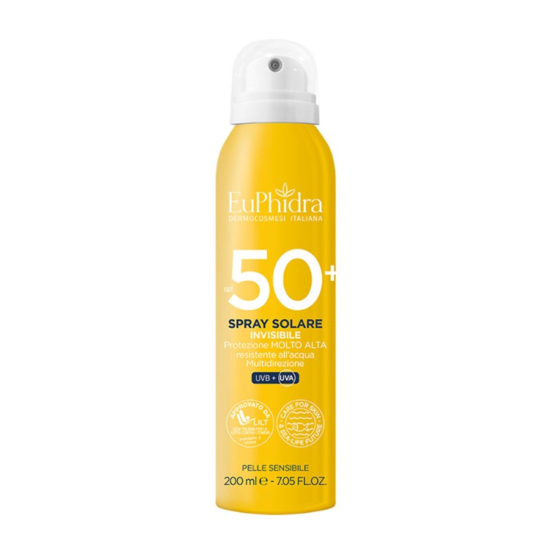 EuPhidra
Spray Solare invisibile
SPF 50+ protezione molto alta | UVB +UVA
resistente all'acqua