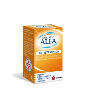 Collirio
Alfa
Antistaminico
0,8mg/ml + 1mg/ml collirio, soluzione
nafazolina nitrato + tonzilamina cloridrato