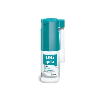 Oki Gola spray for oral mucosa 15 ml indicated in the treatment of pain in the oropharyngeal cavity