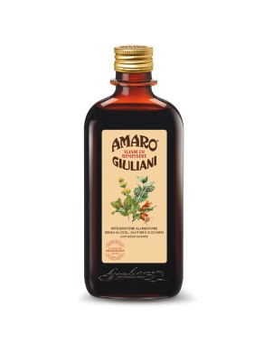 Amaro Giuliani
Elisir di benessere
senza alcool | senza glutine | senza zuccheri | con edulcorante
bottiglia da 300 ml