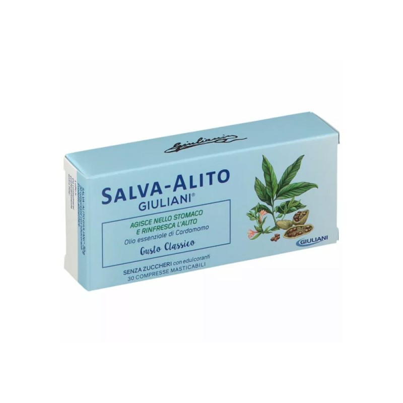 Salva-Alito
Giuliani
senza zuccheri | con edulcoranti
scatola da 30 compresse masticabili