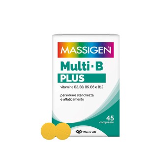 Massigen
Multi-B Plus
vitamine B2, B3, B5, B6 e B12
per ridurre stanchezza e affaticamento
scatola da 45 compresse