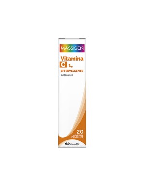 Massigen
Vitamina C 1g effervescente
gusto arancia
senza glutine | senza lattosio
confezione da 20 compresse effervescenti