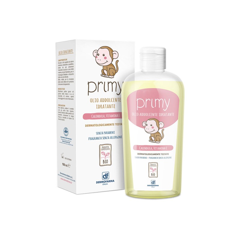 Primy
Olio Addolcente Idratante
calendula, vitamina E
dermatologicamente testato