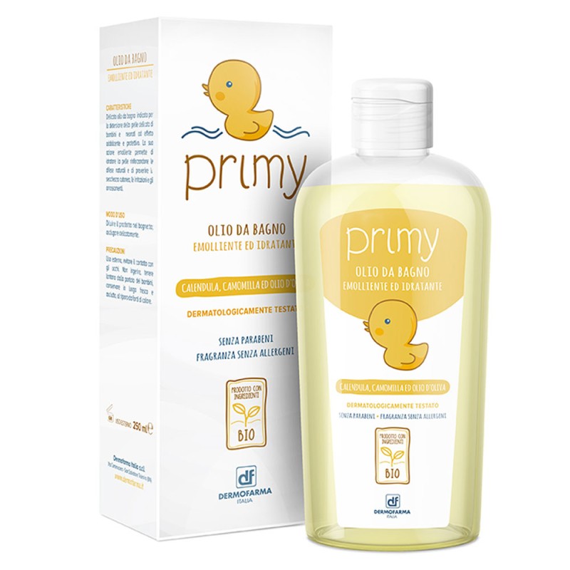 Primy
Olio da Bagno
emolliente ed idratante
calendula, camomilla ed olio d'oliva