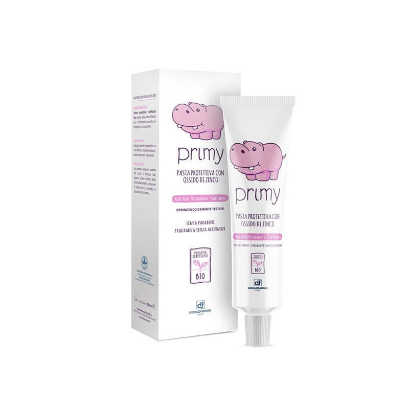 Primy
Pasta Protettiva
con ossido di zinco
aloe vera, vitamina E, Pantenolo