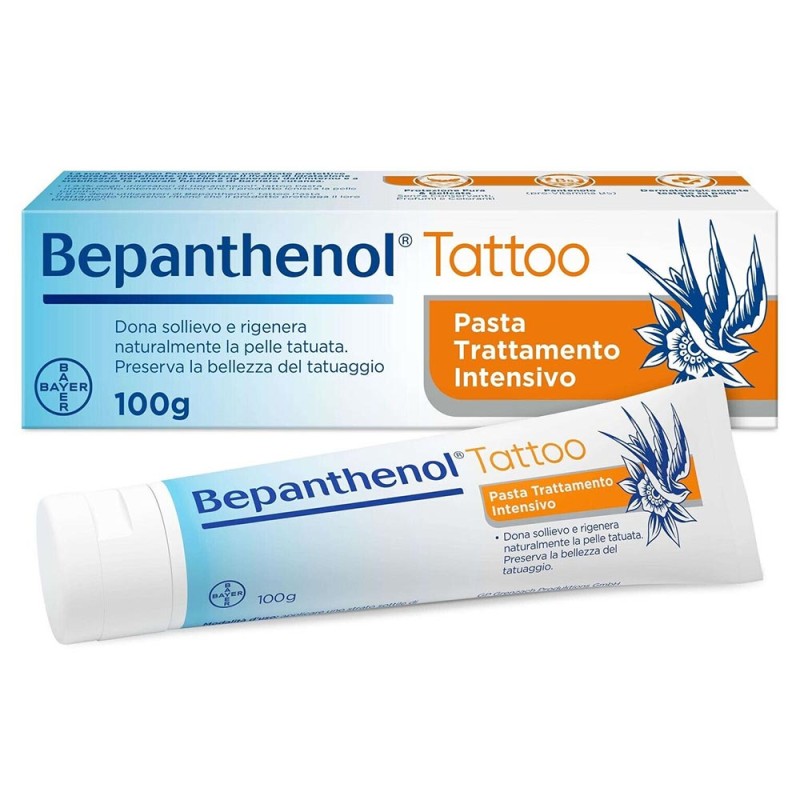 Bepanthenol Tattoo Pasta Trattamento Intensivo 100 g preserva la bellezza del tatuaggio