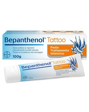 Bepanthenol Tattoo Pasta Trattamento Intensivo 100 g preserva la bellezza del tatuaggio