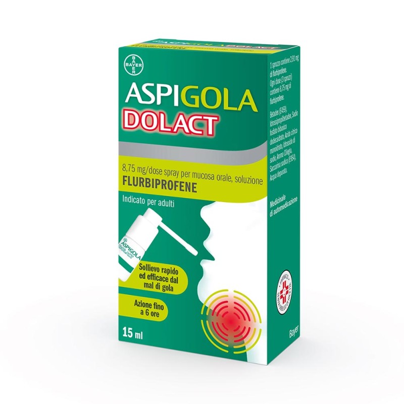 AspigolaDOLACT spray 15 ml sollievo rapido ed efficace dal mal di gola