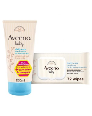Aveeno baby
daily care
crema barriera baby per pelle sensibile + salviettine