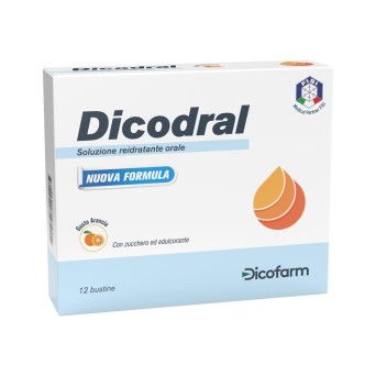 Dicodral
soluzione reidratante orale
con zucchero ed edulcorante, senza glutine
gusto arancia