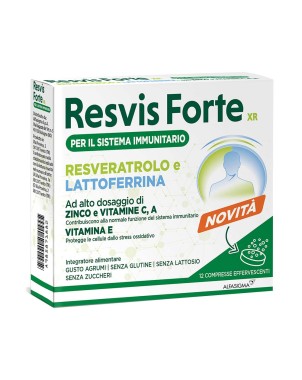 Resvis Forte XR
Per il sistema immunitario
Resveratrolo e Lattoferrina
Ad alto dosaggio di Zinco e Vitamine C, A, E