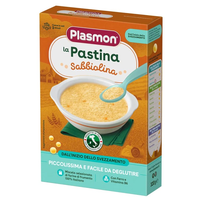 Plasmon
La Pastina
Sabbiolina
100% farina italiana
4 mesi+
Confezione da 320 g