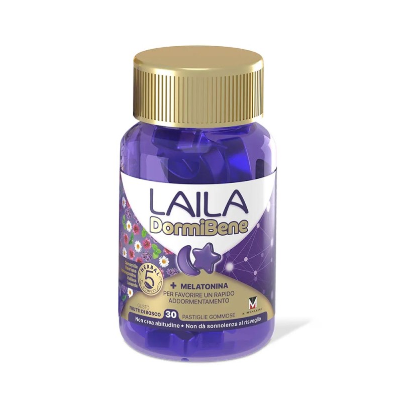 Laila
DormiBene
+ melatonina
Per favorire un rapido addormentamento