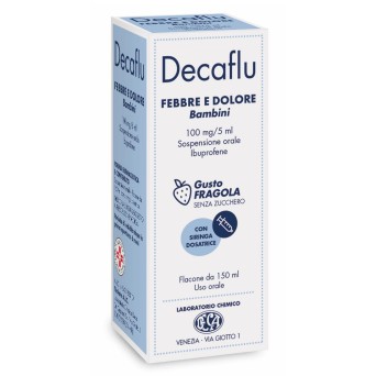 Decaflu febbre e dolore bambini 150 ml trattamento sintomatico della febbre e del dolore lieve o moderato nei bambini